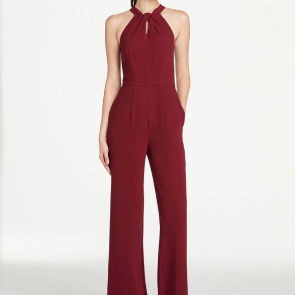 Ann Taylor Factory Pants - Ann Taylor Factory Cranberry/Burgundy Halter Top Jumpsuit Size 0